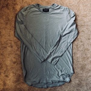 PacSun Olive Green Extended LS Scallop T-Shirt